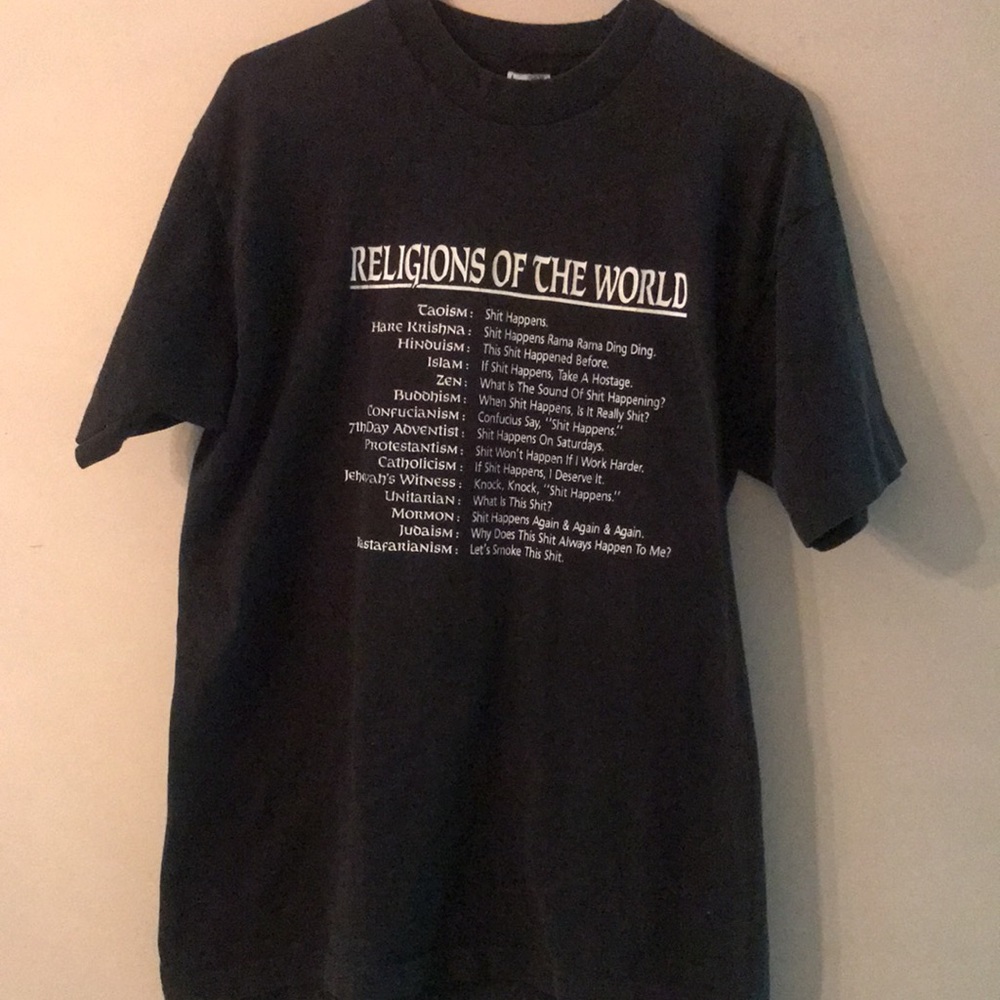 Vintage Tee Shirt- “Religions of the World” Size L